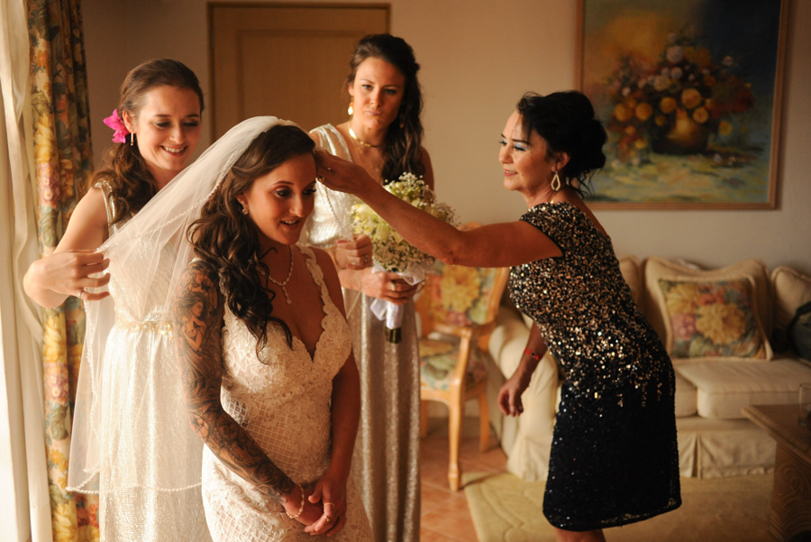 Getting ready for the bride