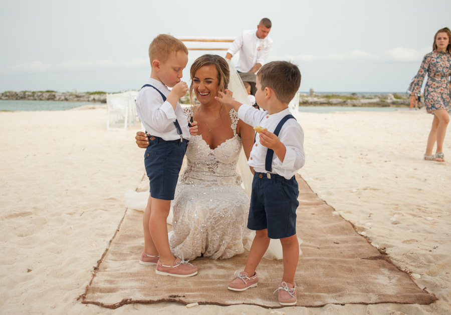 The bride and her sons